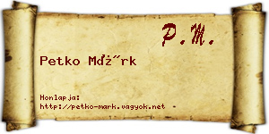 Petko Márk névjegykártya